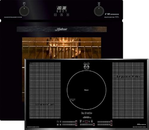 Kaiser Herd-Set EH 6367+KCT 97 FI La Perle, Elektro Backofen, Autark, 79L,Drehspieß, Einbau Backofen,10Funktionen+Free Zone Induktionskochfeld 90cm Kochfeld, Autark, Barbecue, Teppan Yaki