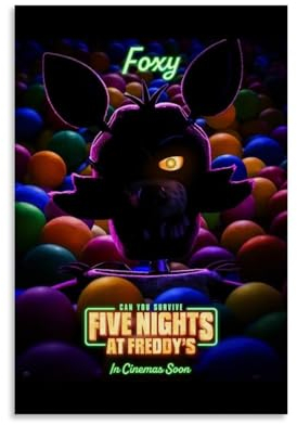 NIPSER Wandkunst-Albumcover 2023 FNAF Filmposter, Set mit 6 Teenager-Raum-Dekor, ästhetischer Film für Schlafzimmer, Dekoration, 20 x 30 cm