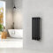 EMKE Radiatore piccolo 600 x 240 mm, ovale a pannello, attacco centrale, verticale, design, radiatore tubolare, monostrato, nero, 177 Watt