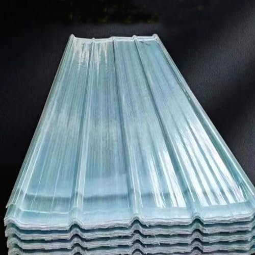 Panneaux de Toiture Transparente,Panneaux d'Éclairage Naturel en Fibre de Verre de 1mm,3/5/8/12/15/18/20 Pcs Panneaux Ondulés,Tôle de Toit Serre,Facile à Rouler et à Couper (0.9x1.8m/35x71in,5 pcs)