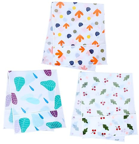 PRETYZOOM 3pcs Peva Refrigerator Cover Multi-functional Dustproof Fridge Protection for Kitchen Storage Cherry Leaf Nordic Leaf