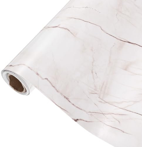 sourcing map Papier peint autocollant effet marbre imperméable pour comptoir de cuisine, armoire, salle de bain, 40 x 299,7 cm, beige