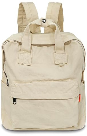 Boziee Leinwand/Cord Rucksack Damen Cityrucksack Daypack Mädchen Rucksackhandtasche Teenager Schulrucksack für Schule, Reisen, Arbeit unisex (Canvas, Beige)