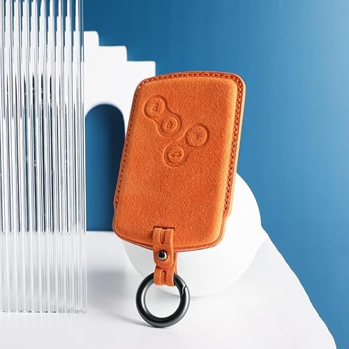 ASICPLB Autoschlüssel Hülle für Renault Koleos, Auto Schlüsselgehäuse Wasserdicht Kratzfest Autoschlüssel Schutzhülle SchlüSselkasten SchlüSselcover Auto Zubehör, F Orange