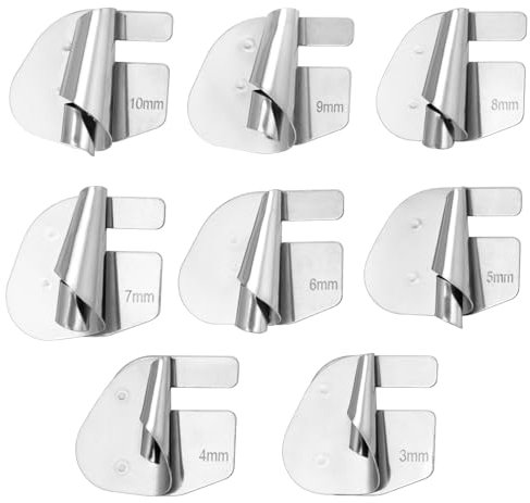 QWORK® 8 Piezas Accesorios para máquinas de Coser prensatelas para Dobladillo Enrollado, Acero Inoxidable, 3-10 mm