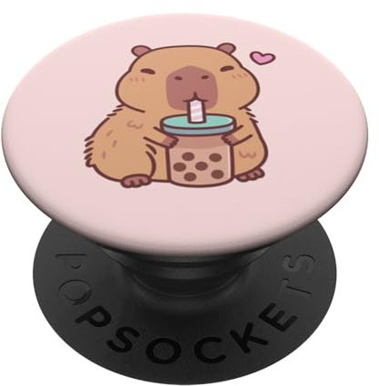 Kawaii Capybara trinkt Boba Bubble Tea für Mädchen und Jugendliche PopSockets mit austauschbarem PopGrip