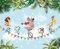 Papier peint panoramique Enfants - Animaux - Largeur 130 cm x Hauteur 106 cm