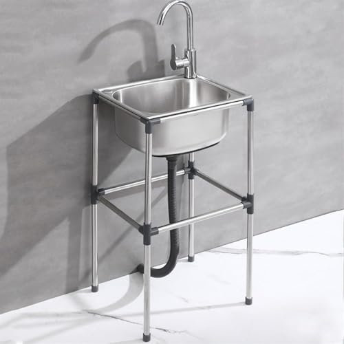 Küchenspüle Edelstahlspüle Freistehende Outdoor Waschbecken Arbeitsbecken Mit Wasserhahn Und Ablassvorrichtung Bathroom Sink Spültisch Eckspüle Waschraum Spülbecken Mehrere Größen(37x31cm)