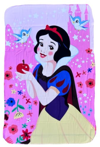 CARTOON Decke Schneewittchen für Kinder 100 x 150 cm Fleecedecke 100% weiches Polyester 210gsm
