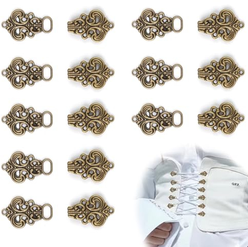 Ganci in Metallo Dirndl 8 Paia Bottoni Dirndl, Chiusura a Mantello con Gancio e Occhiello, Bottoni da Cucire in Metallo per Felpe con Cappuccio, Maglioni, Abiti, Uniformi