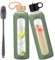 HYDRAGLAZIC 950ml Gourde en Verre Avec Paille et 2 Couvercle, Bouteille d'eau Motivation Graduée Pour 1 Journee Avec Marqueur de Temps Housse en Silicone, Sport Gourde Reutilisable,Olivier