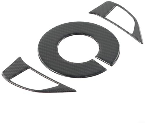 Snowchecking 3 pezzi in fibra di carbonio coprivolante coprivolante riparazione pulsanti adesivi per Fiat 500, decorazione di lusso