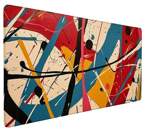 Gaming Mauspad Schwarz, Graffiti Mauspad XXL 800x300x3mm Groß Mousepad Gaming Schreibtischunterlage, Wasserdicht und rutschfest Verbessert Präzision und Geschwindigkeit, Für PC, Deko Home Office D-1