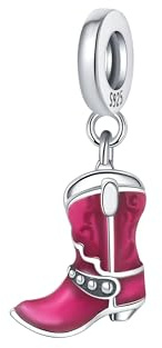 Streetculture Cowboy Cowgirl Cowboystiefel Ranch Farm Viehzucht Texas USA - Charm 925 Silber Bettelarmband Anhänger Zubehör Geschenk Sterlingsilber