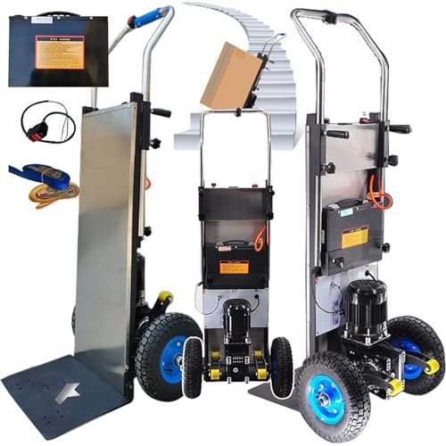 Carretilla EléCtrica para Subir Escaleras, Motor Sin Escobillas De 1200 W, Capacidad De Carga De 400 Kg, BateríA ExtraíBle (18 V 36 Ah), Resistente Y Ligera para Subir Y Bajar Escaleras.