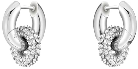 BOSS Jewelry Ohrringe für Damen Kollektion LIVE PRECIOUS aus Edelstahl mit Verschlungenen Ringen und Kristallen – Erhältlich in Silber oder Gold