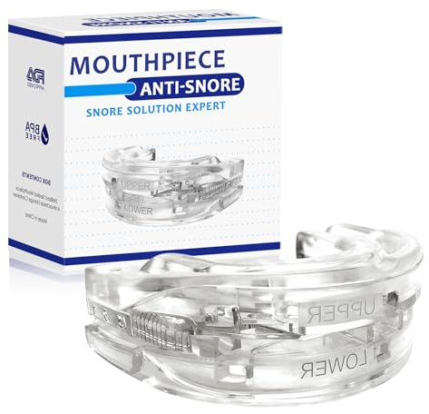 Anti russamento bite dentale,Soluzione Anti Bruxismo,Migliorare il Sonno,Dispositivo Anti Russare per Facilitare Respirazione,Dispositivo Anti Russamento per Uomini e Donne(Trasparente)