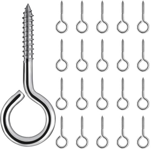 BRTNUP 5 Stück Ösenschraube Edelstahl M8 x 110mm, Ringschraube Schraubösen Ösenhaken für Hängematten, Blumenampel, Markisen, Hängesessel (Silber)