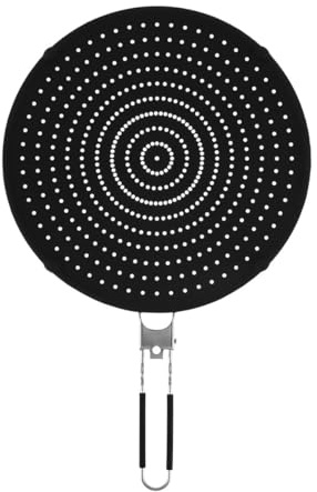 Silikon Spritzschutz für Pfannen 32cm, hitzebeständig mit klappbarem Griff | Ölschutzdeckel für Induktion, Ceranfeld & Gasherd
