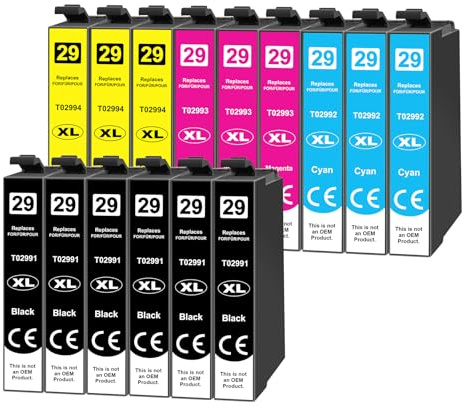 Yowell 15x Druckerpatronen Kompatibel für Epson 29 29XL Multipack