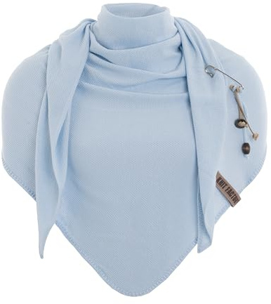 KNIT FACTORY - Lola Dreieckstuch gestrickt - 190x85 cm | Fein Gestrickter Damen Schal - Tuch Damen - Halstuch den für den Frühling und Sommer - Umschlagtuch aus Baumwollmix