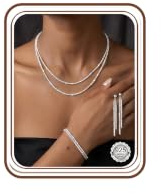FIOROYAL Silber Kette Damen,Silber Schmuck Set Damen,Modeschmuck | mit Armband und Ohrringe Hängend, S925 Sterling Silber Ohrstecker, Verstellbar Kette Eleganter Silberschmuck für Hochzeit