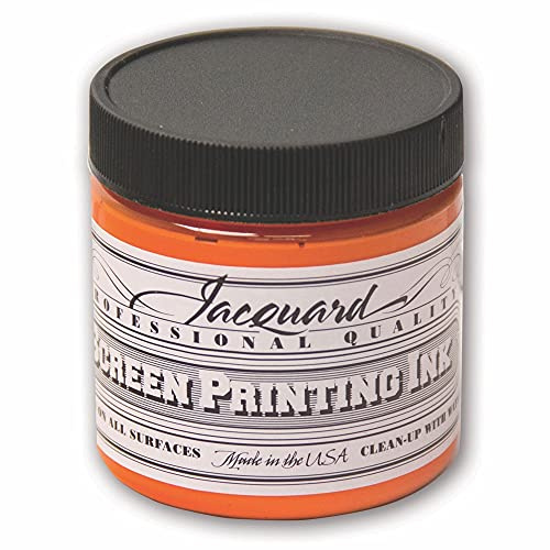 Jacquard Professional Screen Print Ink, Water-Soluable, 4oz Jar, Orange (103)