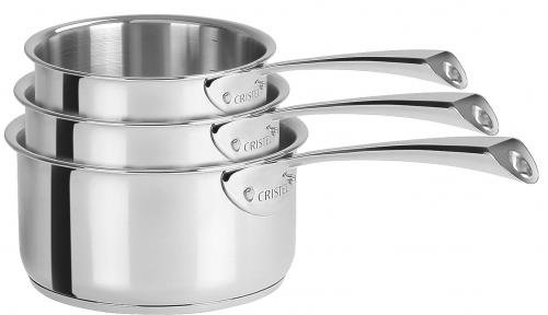Cristel - S3CCM- Série de 3 Casseroles inox 16-18-20cm - Collection Casteline