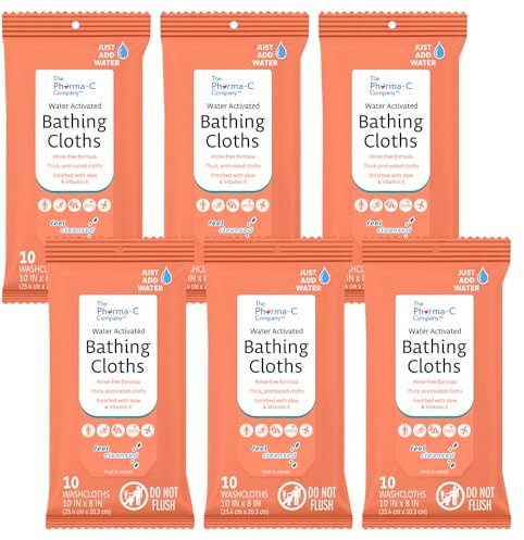 Pharma C Wipe wasseraktivierte Badetücher ohne Ausspülen, mild, 10 Stück (6 Stück)