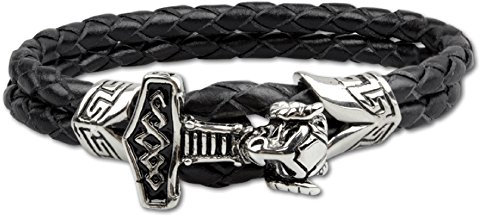 ECHT etNox by Real - Thorshammer - Lederarmband - Edelstahl, Leder, Kein Stein
