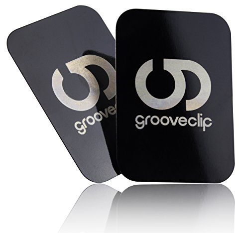 grooveclip® Metallplättchen Set für Magnet KFZ Halterungen | 2er Ersatz/Zusatz Set für Handy und Navi | Metall-Platten mit 3M Klebe-Folie | für Magnet-Halter Herstellern