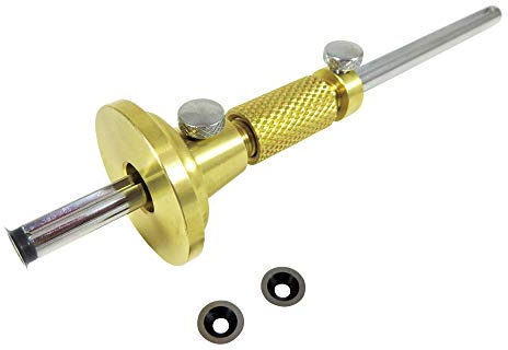 Taytools 464763 Solid Brass Wheel Woodworking Precision Marking Cutting Gauge with 2 Extra Cutters Micro Adjust Head