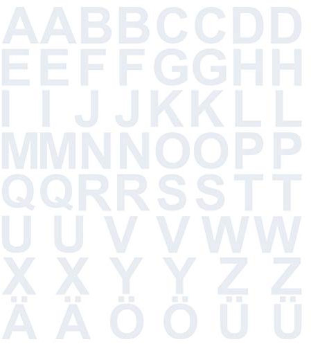 kleb-Drauf® | 58 Buchstaben, Höhe je 5 cm | Weiß - matt | Wandtattoo Wandaufkleber Wandsticker Aufkleber Sticker | Wohnzimmer Schlafzimmer Kinderzimmer Küche Bad | Deko Wände Glas Fenster Tür Fliese