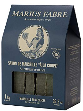 Marius Fabre Savon de Marseille à l'olive en tranches - 1 kg dans une boîte rétro