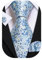 Barry.Wang Ensemble cravate à fleurs pour homme - Bleu - Taille unique