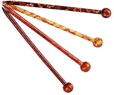 Sgerste 4 Patterns 13 cm vintage chic Cheveux Bâtons Pique à cheveux imprimé Bois Baguettes chinoises en bois Pique à cheveux Aiguille pour femmes Coiffe Bijoux Accessoires