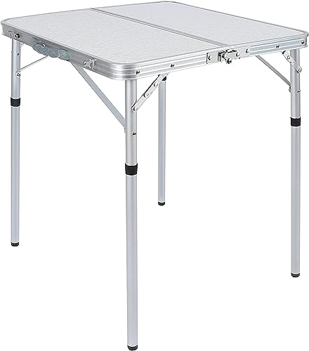 REDCAMP 0.6 m Samll Quadratischer Klappbarer Campingtisch, Tragbarer Faltbarer Picknicktisch mit verstellbarer Höhe für Strand Outdoor, 2 Höhen (25/69)