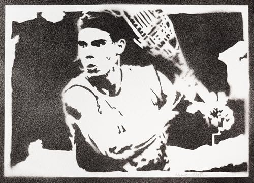 moreno-mata Echtes Handgemachtes Graffiti Rafa Sport Aesthetic Poster & Kunstdrucke Bilder Plakat Handmade Deko Wandbilder Wohnzimmer Wanddeko Geschenke für Männer und Frauen