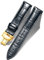 BINLUN Leder Uhrenarmband Lederarmband Ersatz Uhrenarmbänder für Herren Damen mit Silber/Gold/Roségold Schmetterling Faltschließe 12-24mm(24mm Schwarz-Gold Schnalle)