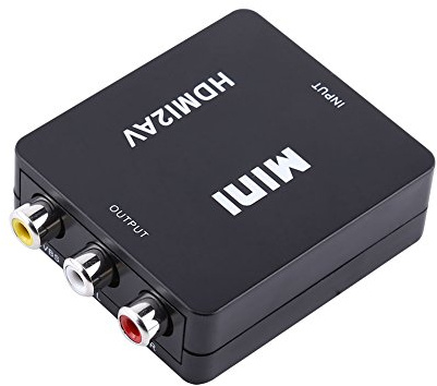 HDMI zu AV Signal Konverter, 720p / 1080p Digital HDMI zu Composite Video Audio AV CVBS Adapter Konverter, für HD Kamera, HD DVD, Display, Kopfhörer, Projektion(schwarz)