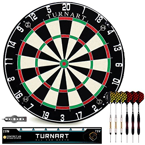 Dartscheibe Kork Dartscheibe mit Pfeilen Offizielles Steeldartscheibe Dartscheibe Steeldart Dartscheibe Set 6 Dartpfeile Metallspitze,6 Flights (Nur Dartscheibe)