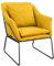 SVITA Josie Loungesessel gepolstert Indoor Polsterstuhl mit Armlehne Metallgestell Stoffbezug Einzelsofa modern Gelb