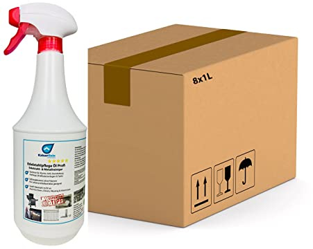 KaiserRein Edelstahlpflege Öl Profi Edelstahl- & Metallreiniger 8x1 L Spray für die Pflege/Reinigung von Tanks, Flächen und Geräten aus Eisen, Chrom, Messing und Aluminium