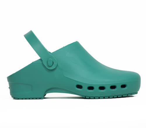 REPOSA - Zuecos para Mujer Y Hombre Modelo Eco, Zuecos para El Trabajo (esteticistas, Peluqueros) Versátiles, Cómodos Y Ligeros Incluso En Casa, Correa Abatible Y Suela Antideslizante - Made In Italy