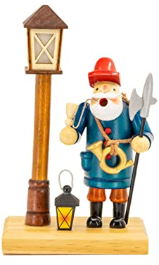 Kaladia - Rauchmann/Räucherfigur aus Holz - Motiv: Nachtwächter - für Räucherkerzen Größe M - Maße: ca. 11 x 7 x 19 cm