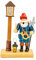 Kaladia - Rauchmann/Räucherfigur aus Holz - Motiv: Nachtwächter - für Räucherkerzen Größe M - Maße: ca. 11 x 7 x 19 cm