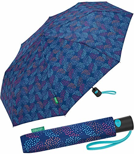 Benetton Taschenschirm Mini Automatik Pop Dots - Bellwether Blue