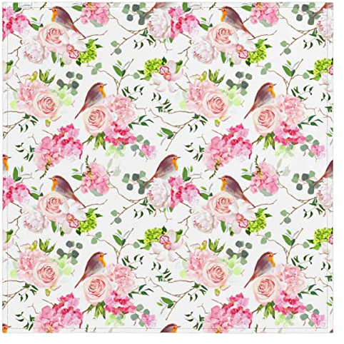 Pfingstrose Hortensien Orchidee Stoffservietten Blume Vogel Waschbar Wiederverwendbare K¨¹che Esstisch Servietten 1er Set 50x50cm