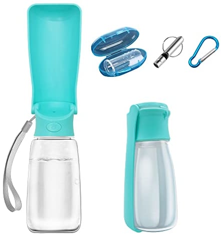NINGESHOP 550ML Borraccia per Cani Portatile, 180°borraccia pieghevole da viaggio, Borraccia per Animali Domestici, Bottiglia d'Acqua per Cani a Prova di perdite,Escursioni all’Aperto