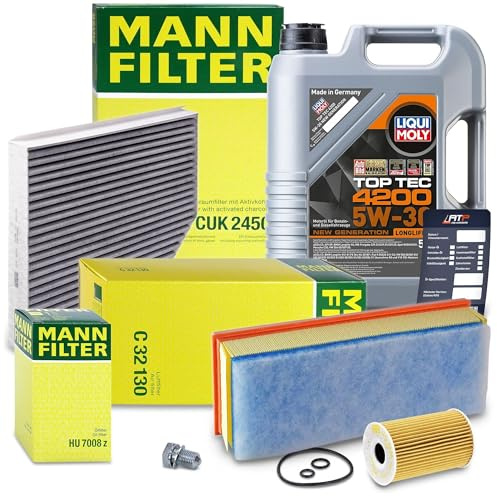 MANN-FILTER Inspektionspaket Filterset 1x Ölfilter, 1x Luftfilter, 1x | Kompatibel mit: AUDI A4 Allroad B8, A4 B8, A4 B8 Avant, A5, A5 Cabriolet, A5 Sportback, Q5